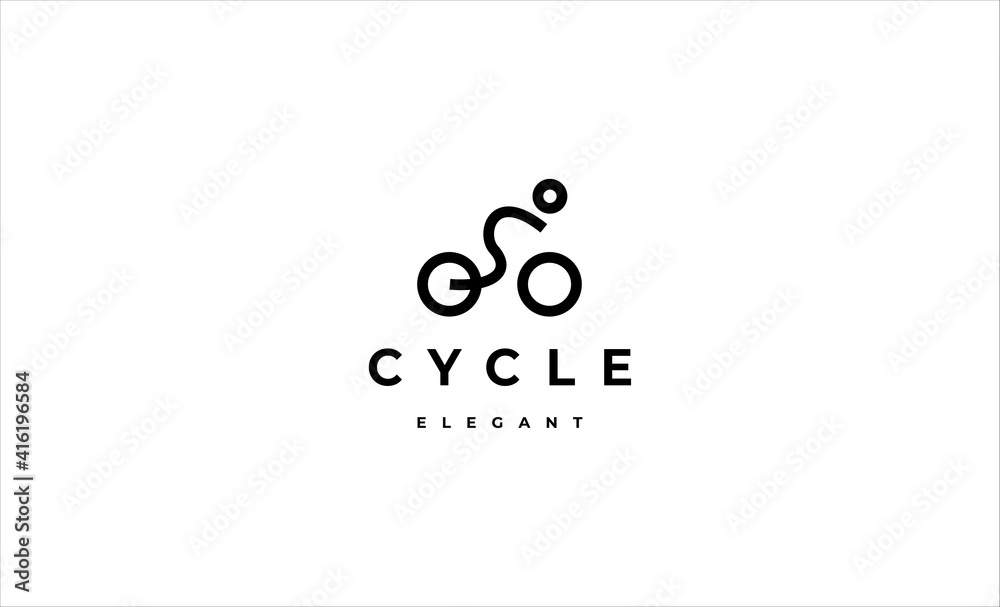 bicycle logo monoline vector design illustration bicycle logo monoline vector design illustration