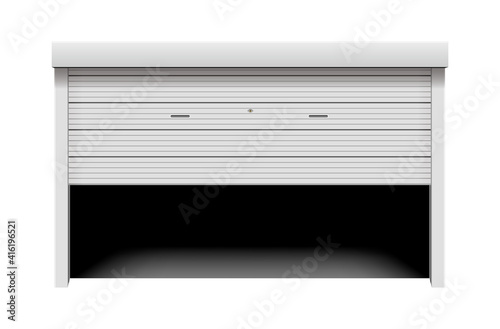Roller shutter door vector illustration ( half-opened)