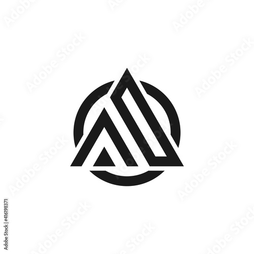 Free Download logo design inspiration for the letter AD triangle in a circle - GFXLoad