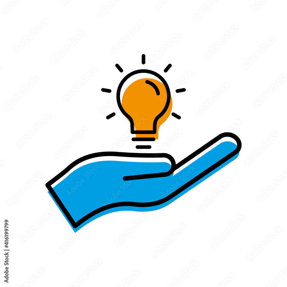 Hand lineal color icon with Lamp light bulb . Idea symbol. simple illustration mobile concept app line icon and web design. Editable stroke. Design template vector Hand lineal color icon with Lamp light bulb . Idea symbol. simple illustration mobile concept app line icon and web design. Editable stroke. Design template vector