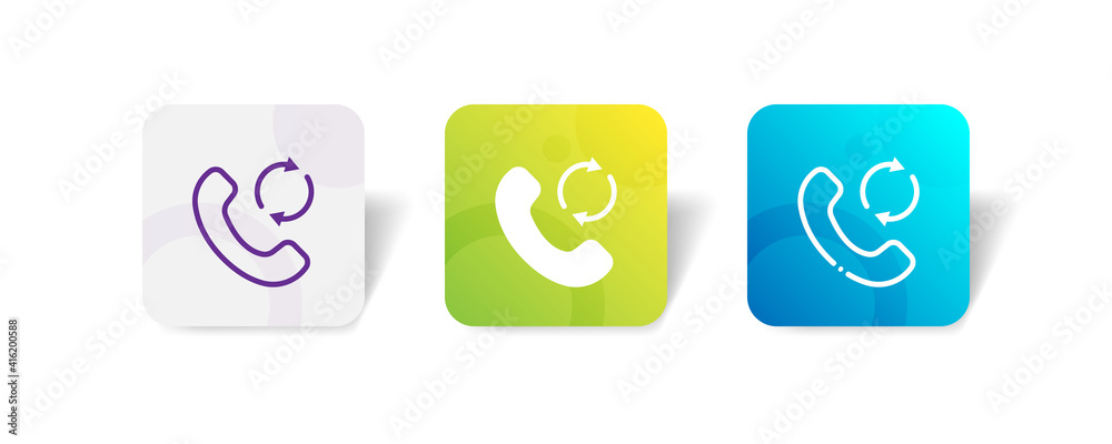 redialing phone call pixel perfect icon set bundle in line, solid, glyph, 3d gradient style redialing phone call pixel perfect icon set bundle in line, solid, glyph, 3d gradient style