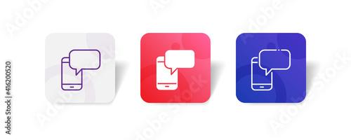 smartphone pop up notification pixel perfect icon set bundle in line, solid, glyph, 3d gradient style