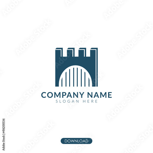 gate kingdom defender logo. suitable for technology concept