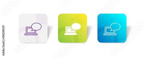 notebook pop up message notification pixel perfect icon set bundle in line, solid, glyph, 3d gradient style
