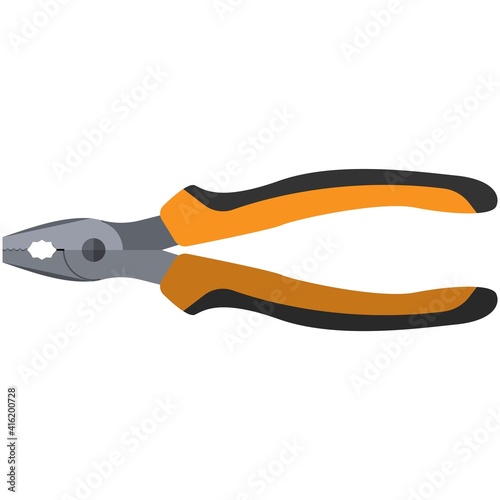 Pliers vector flat icon isolated on white background