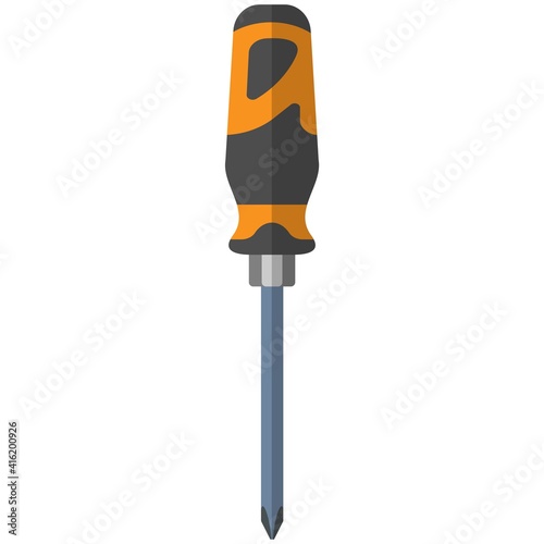 Screwdriver vector flat icon isolated on white