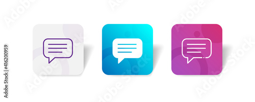 bubble message pixel perfect icon set bundle in line, solid, glyph, 3d gradient style