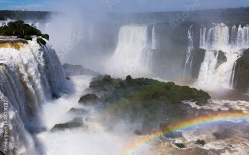 Complex of waterfalls (Cataratas del Iguazu) on Iguazu River on border of Brazil and Argentina © JackF