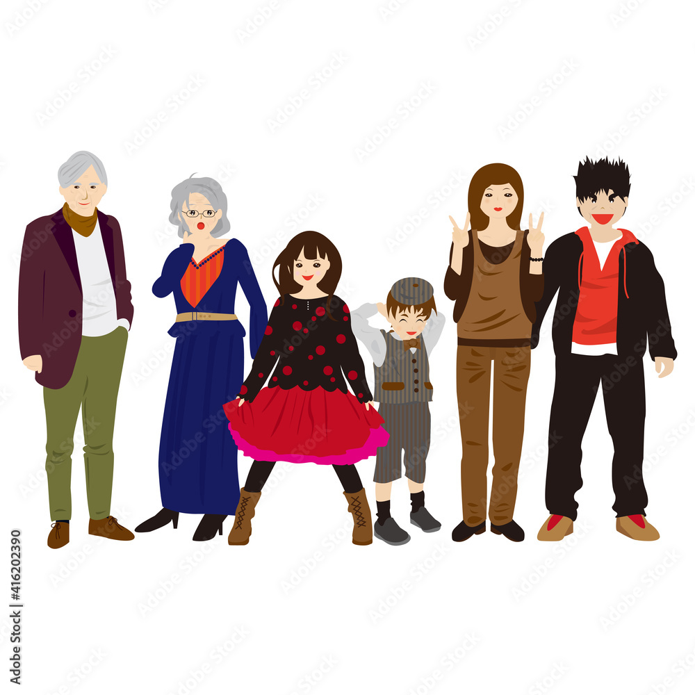 Fototapeta premium 今時の3世代家族