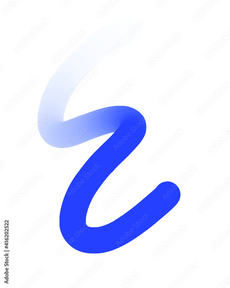 Blue Hand-Drawn Line - Wavy Gradient With Transparent Background Blue Hand-Drawn Line - Wavy Gradient With Transparent Background