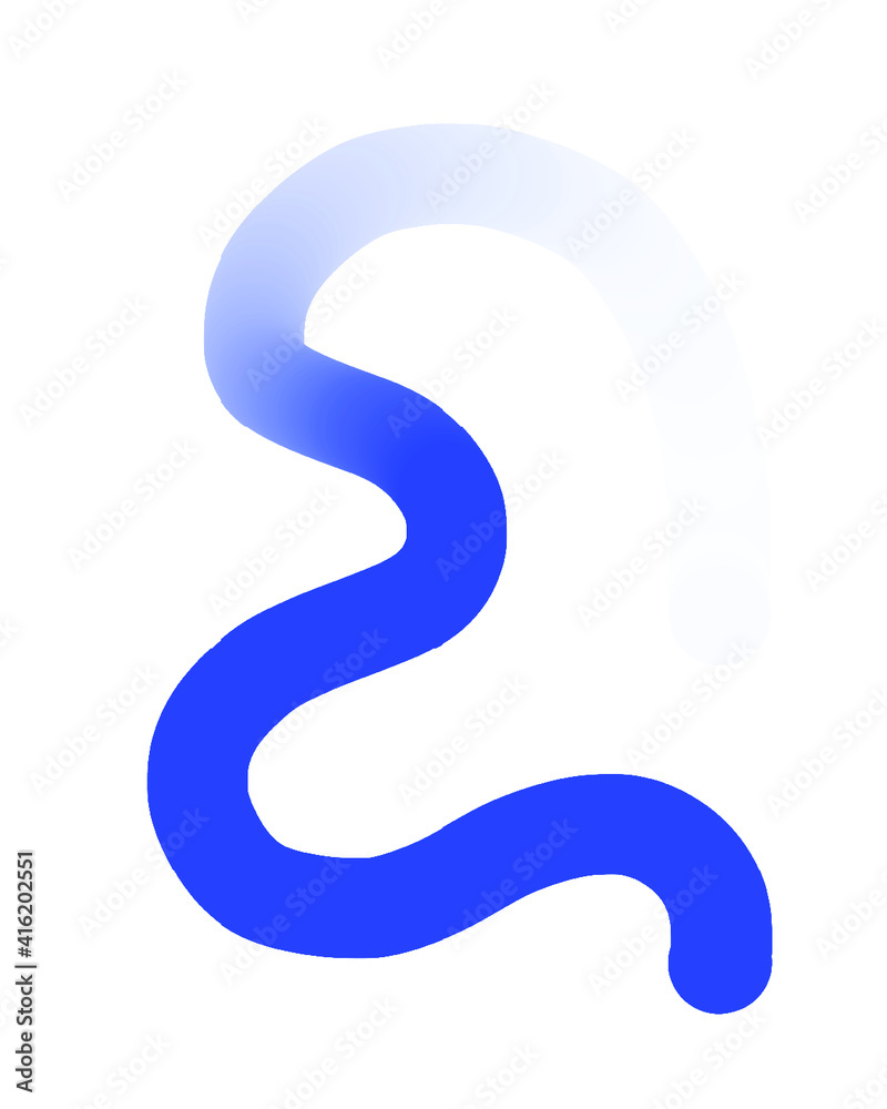 Blue Hand-Drawn Line - Wavy Gradient With Transparent Background Blue Hand-Drawn Line - Wavy Gradient With Transparent Background