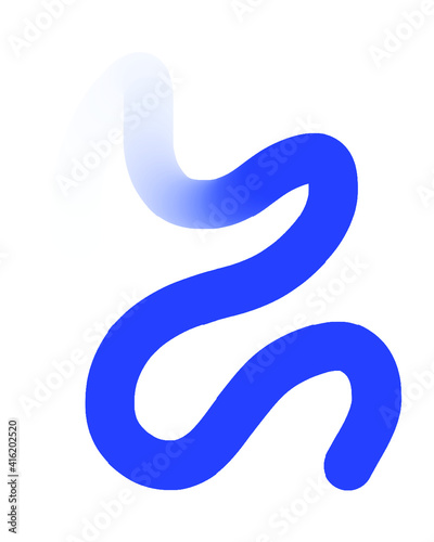 Blue Hand-Drawn Line - Wavy Gradient With Transparent Background