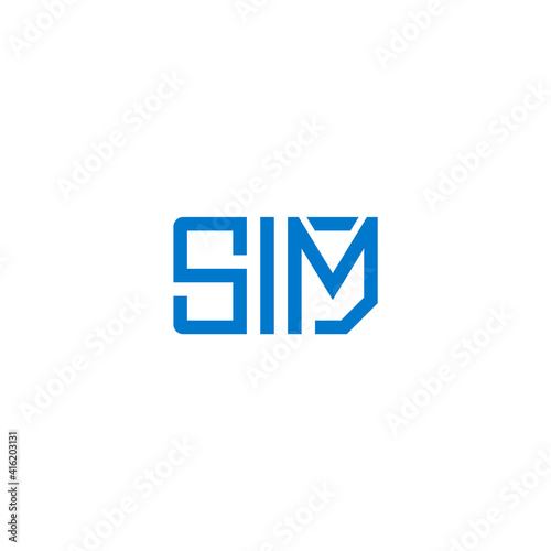 Sim card lettering, creative company logo design.