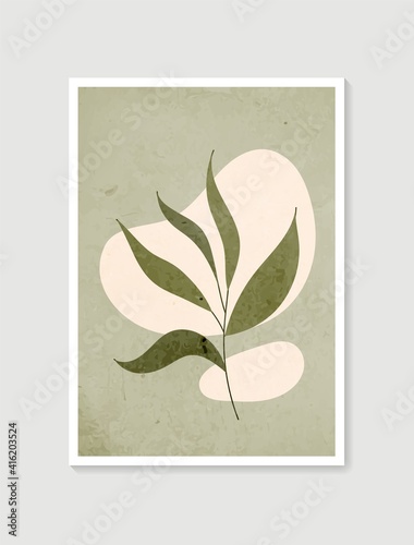 Contemporary art posters in pastel colors. Botanical wall art vector. Minimal and natural wall art. Abstract Plant Art design for print, wallpaper, cover. Modern vector illustration.