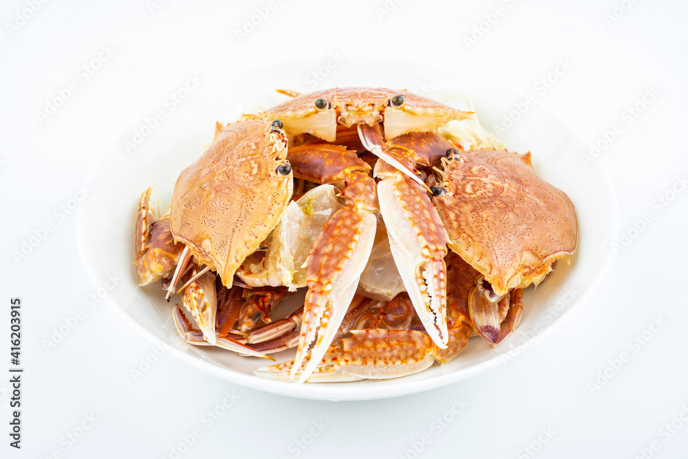 A plate of fresh flat crabs A plate of fresh flat crabs