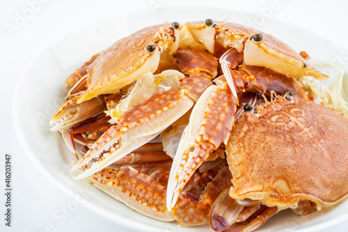 A plate of fresh flat crabs