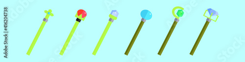 set of sceptre cartoon icon design template with various models. vector illustration isolated on blue background