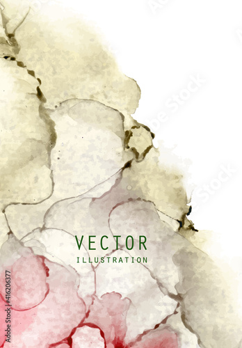 Alcohol ink vector texture. Fluid ink abstract background.