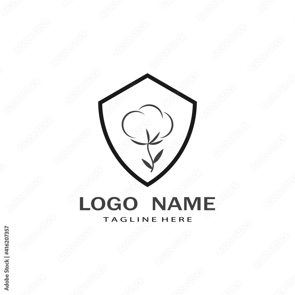 Cotton Logo Template vector symbol nature Cotton Logo Template vector symbol nature