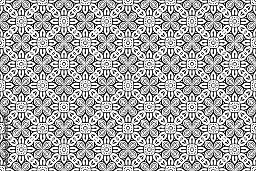 Seamless hand drawn pattern black and white