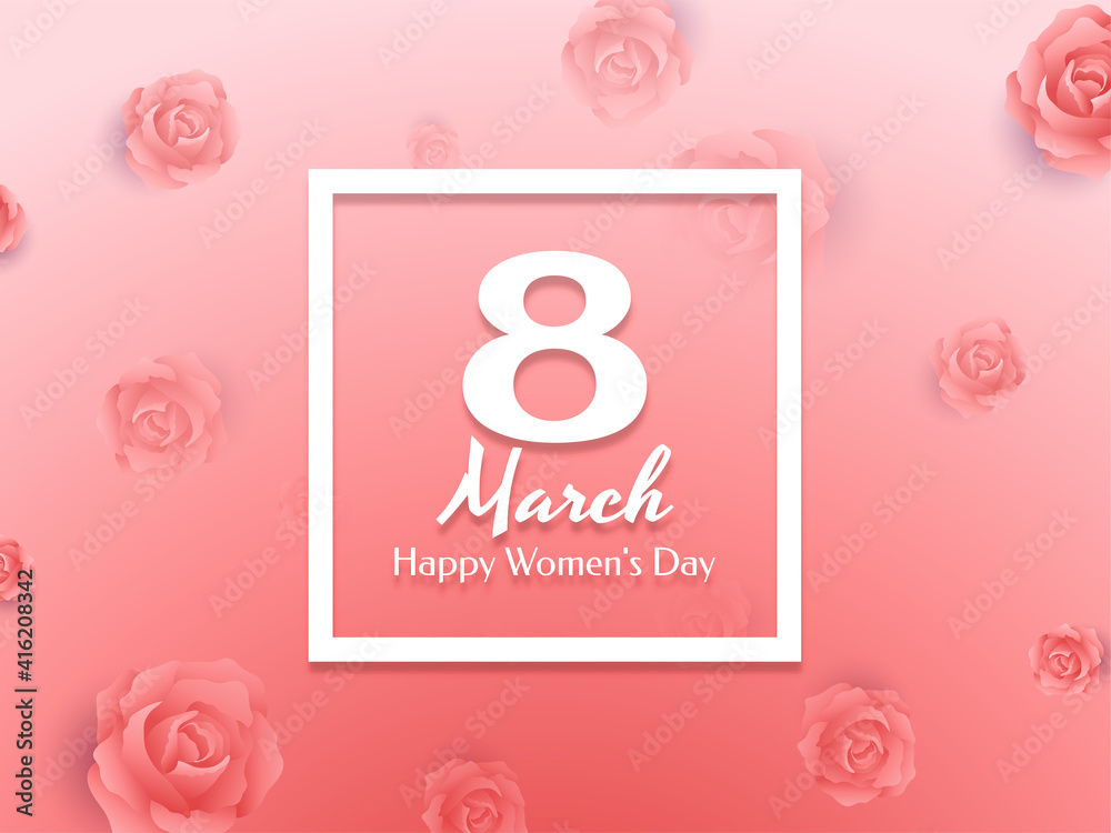 Soft pink color Happy Women's day background