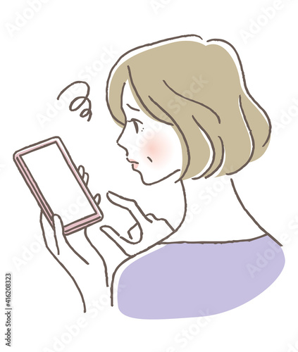 携帯電話を使用して困るシニア女性