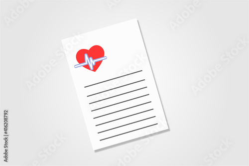 Folder with hospital documents. Doctor paperwork.