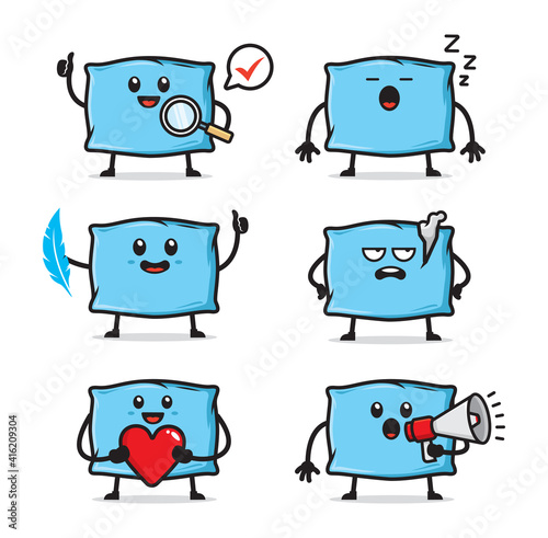 set of pillow character design