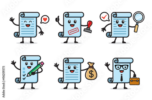 set of paper character design