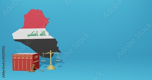 iraq law for TV infographics, social media content and free space can be used to display data in 3d rendering