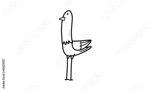 a cute little bird. pets animal cartoon coloring character collection for kids. easy funny animal drawing illustration for kids creativity. drawing guide book in vector design.