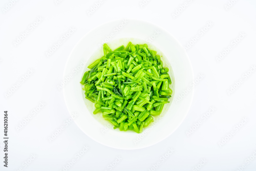 One dish of fried mustard seedlings One dish of fried mustard seedlings
