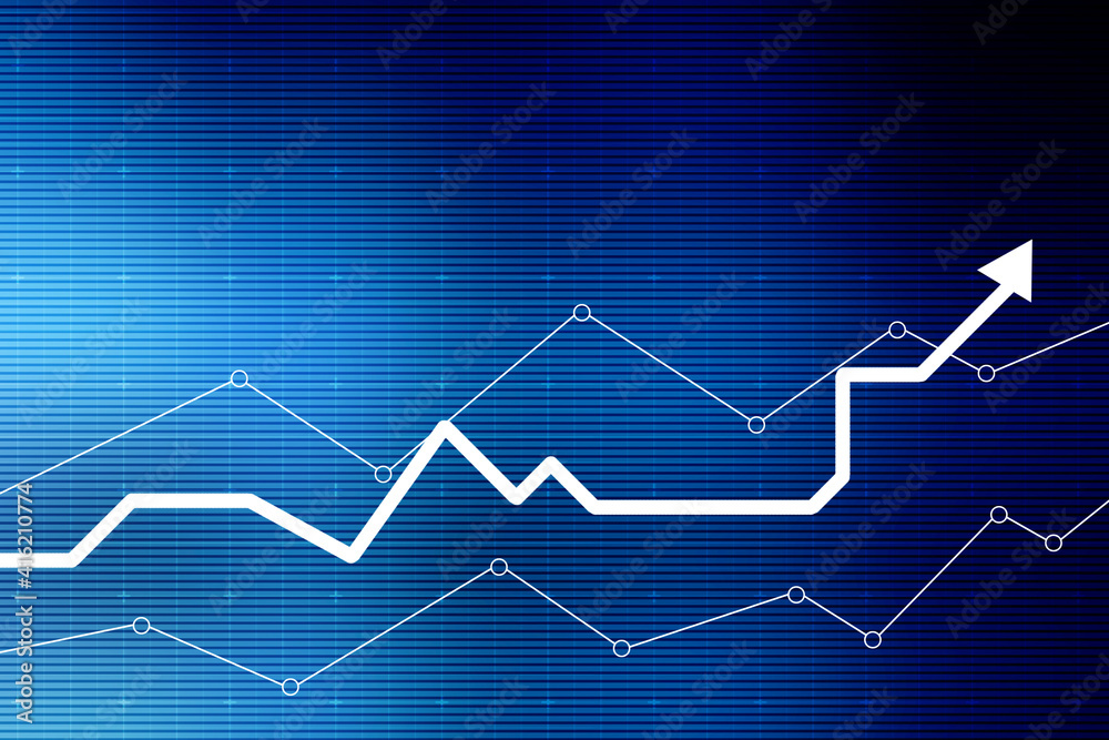 2d rendering Stock market online business concept. business Graph 