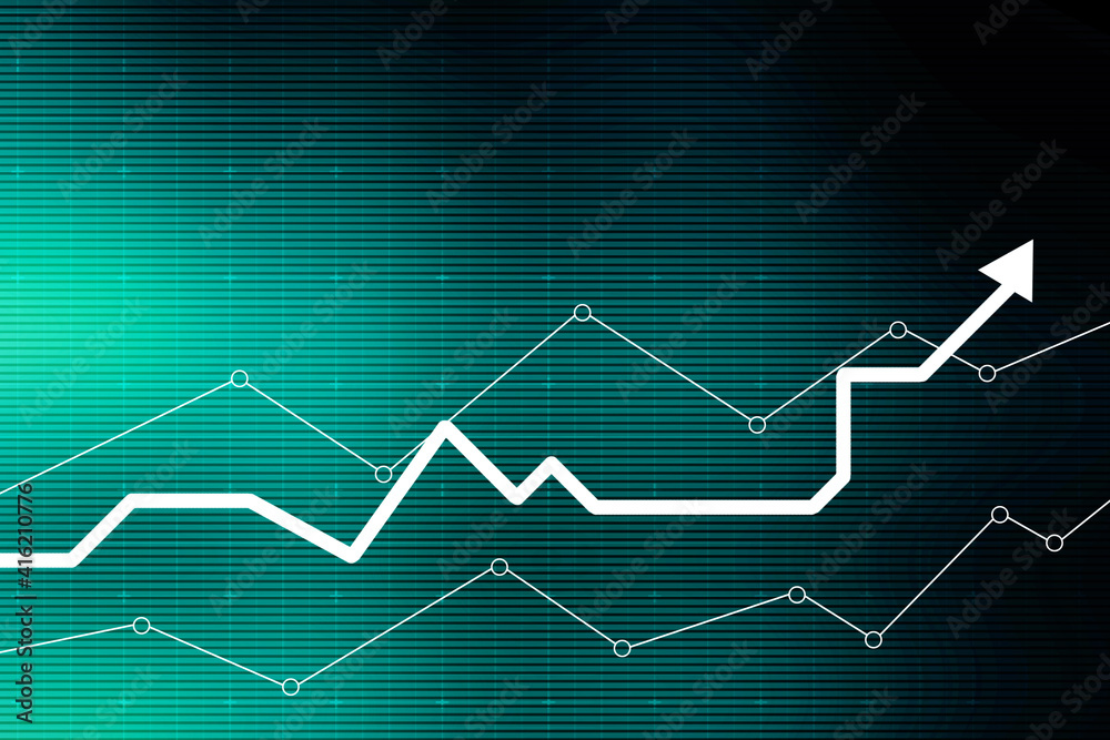 2d rendering Stock market online business concept. business Graph 