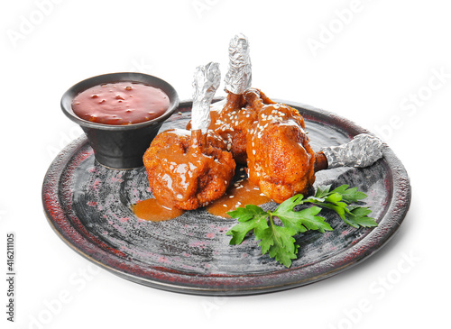 Crispy chicken lollipops wi...