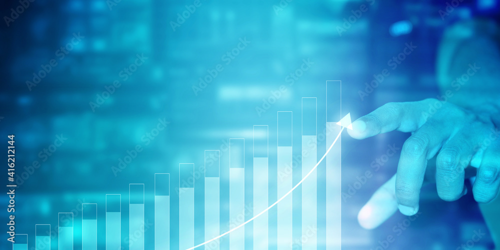 2d rendering Stock market online business concept. business Graph 2d rendering Stock market online business concept. business Graph