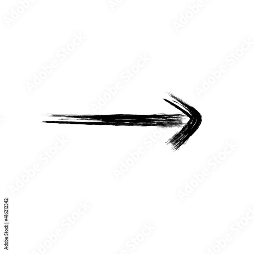 Grunge Dirt Arrow Vector. Dry Brush Stroke . Curved arrow set . sideways. black sign. element for your design . distressed direction