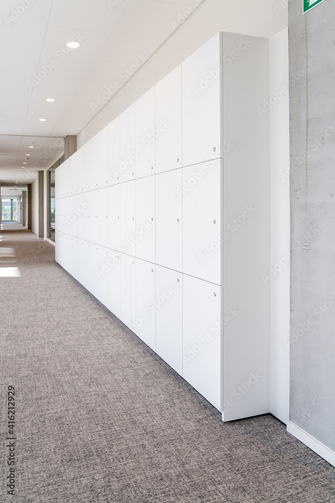 Obraz premium Storage cupboards along the wall