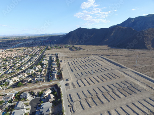 Photography Aerial view of a soon-to-be-built neighborhood