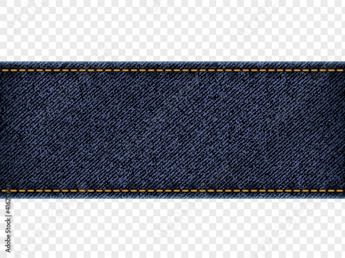 Denim label template. Isolated on transparent background