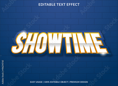 showtime text effect template with bold style use for business brand and logo