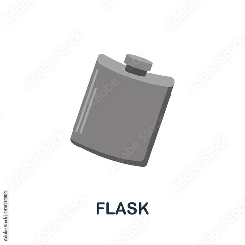 Flask flat icon. Color simple element from wild west collection. Creative Flask icon for web design, templates, infographics and more