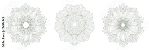 Design elements. Guilloche elements for make diploma or certificate.