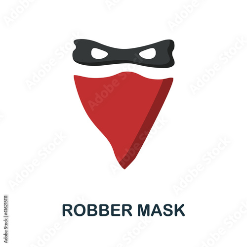 Robber Mask flat icon. Color simple element from wild west collection. Creative Robber Mask icon for web design, templates, infographics and more