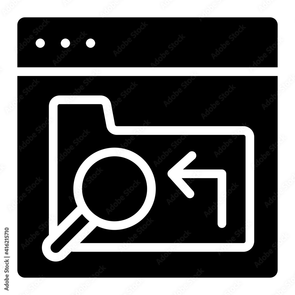 Folder under magnifying glass, search folder icon Folder under magnifying glass, search folder icon