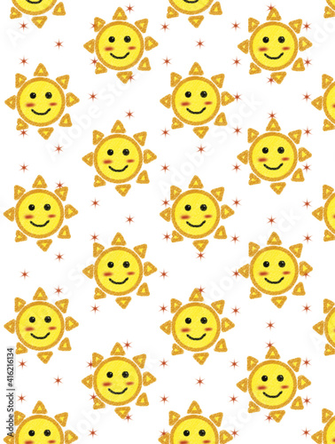Kawaii and Cute sun pattern