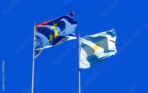 Flags of Vojvodina and Argentina.