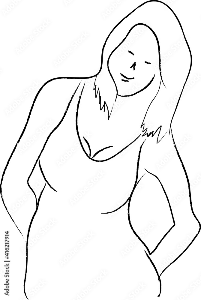 Illustration of a female body as a template for photographing models Illustration of a female body as a template for photographing models