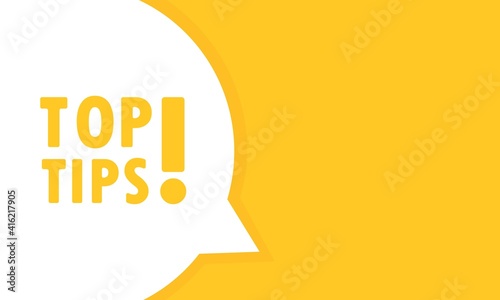Top Tip post speech bubble banner. Can be used for business, marketing and advertising. Top Tip promotion text. Vector EPS 10. Isolated on white background photo