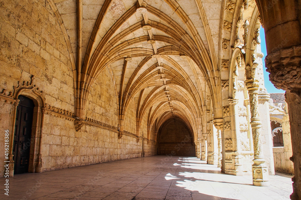 The Hieronymites Monastery, Mosteiro dos Jeronimos is located in Lisbon Portugal